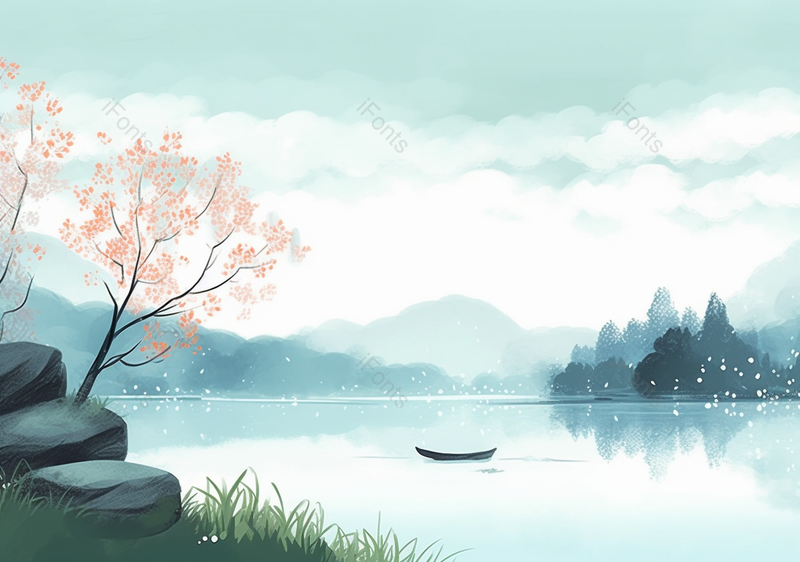 大自然下的青山绿水背景,插画/手绘图,插画/手绘图库,插画/手绘图下载,插画/手绘